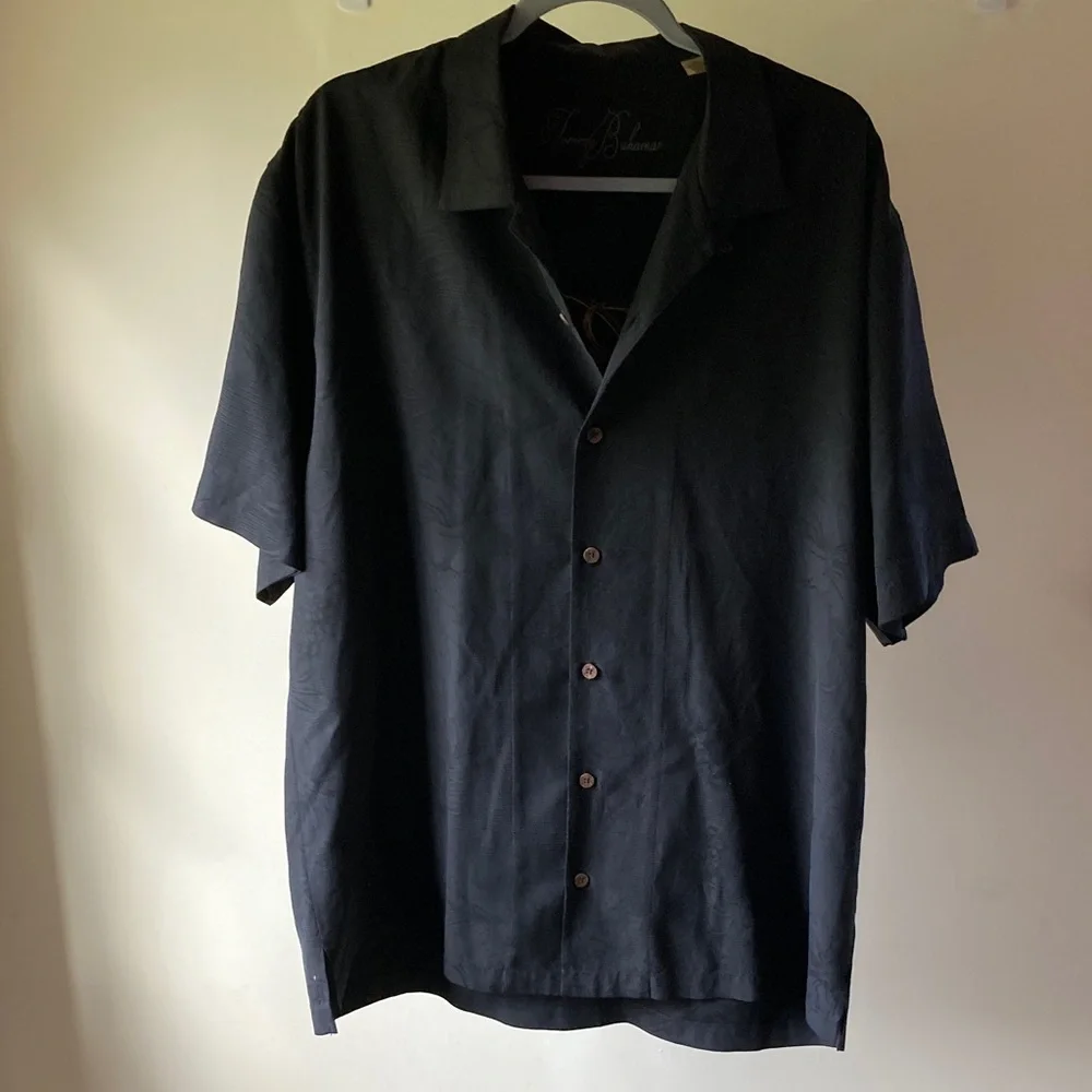 Tommy Bahama Silk Camp Shirt in Black - Picture 3 of 13